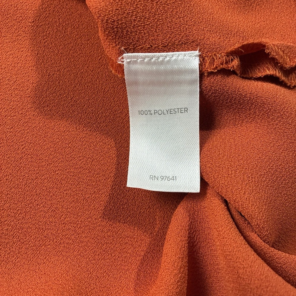 J Jill Long Sleeve Button Up Blouse Burnt Orange Women's 2X Career Basic Classic - Picture 6 of 12